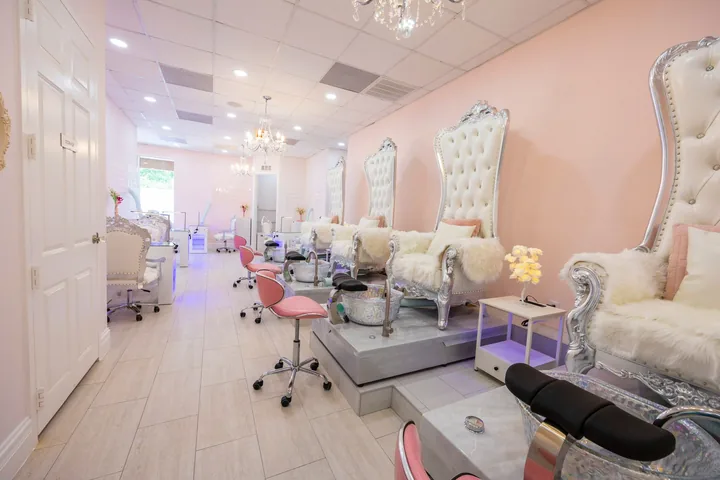 Row of ornate pedicure thrones