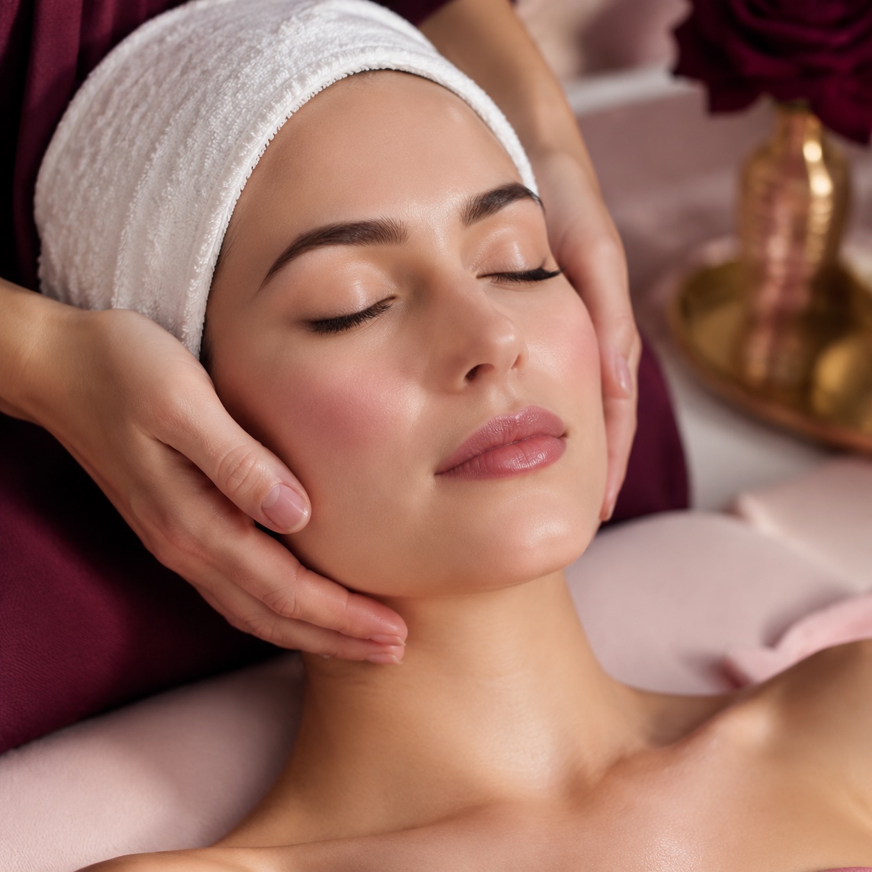 Serene facial treatment at the spa